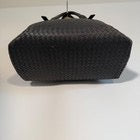 Bottega Veneta Roma Dark Grey Intrecciato Leather Medium Handbag Gold Hardware