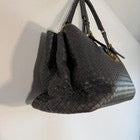 Bottega Veneta Roma Dark Grey Intrecciato Leather Medium Handbag Gold Hardware