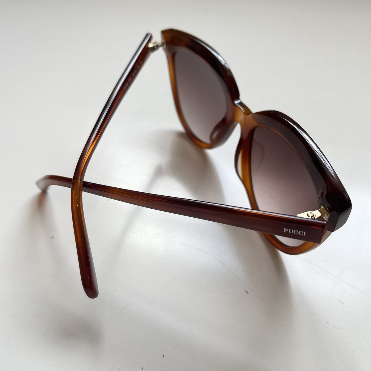 Emilio Pucci EP85 05F Sunglasses Vintage Brown Black Cat Eye 54-19-140