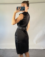 Lanvin by Alber Elbaz Black Silk Belted Dress, 2008 FR 38 UK 10