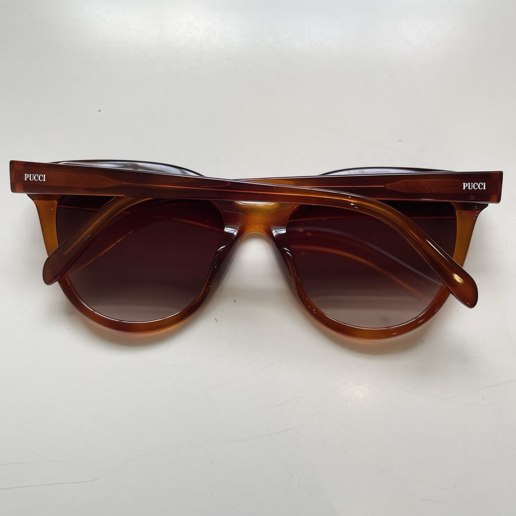 Emilio Pucci EP85 05F Sunglasses Vintage Brown Black Cat Eye 54-19-140