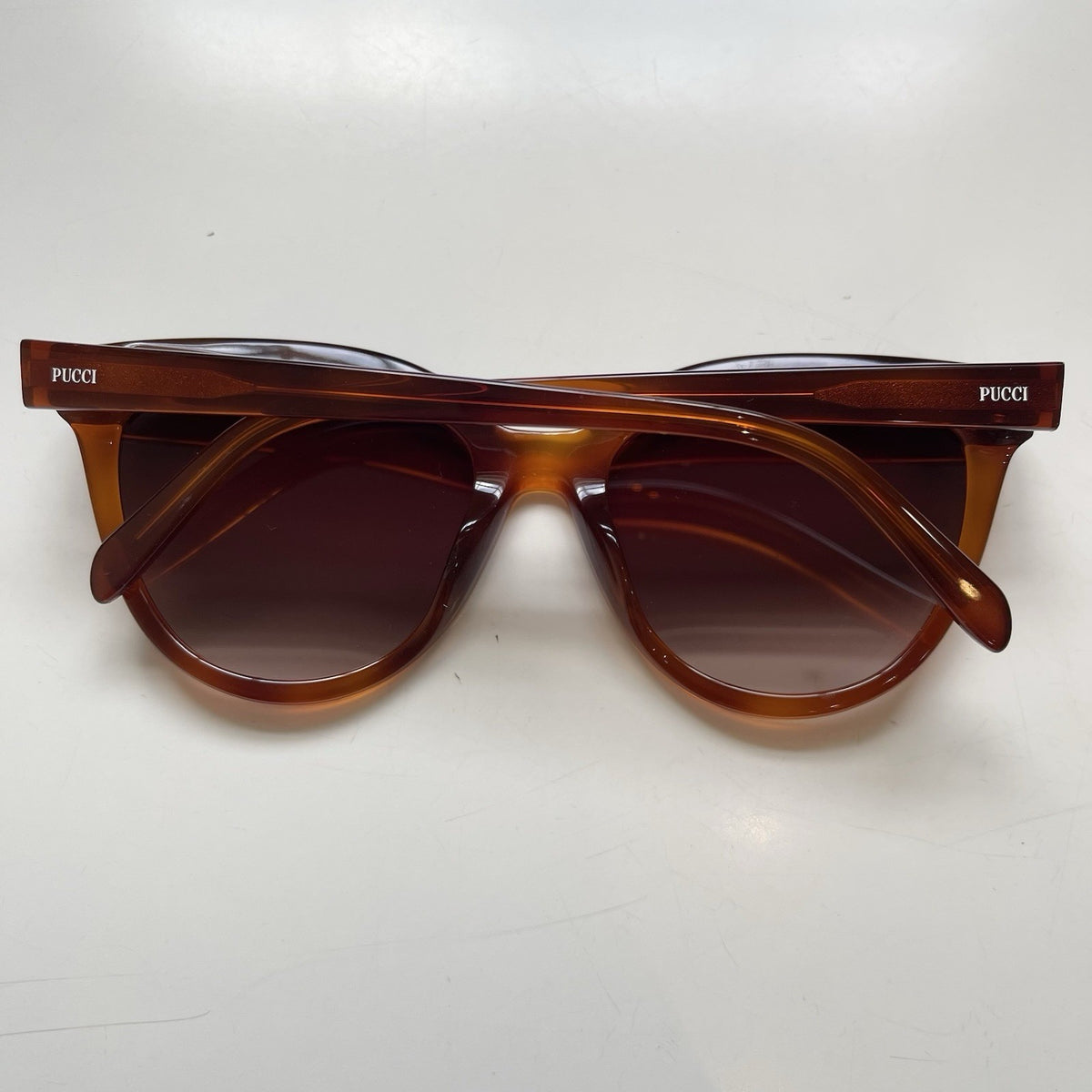 Emilio Pucci EP85 05F Sunglasses Vintage Brown Black Cat Eye 54-19-140