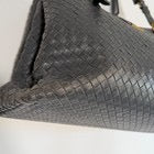 Bottega Veneta Roma Dark Grey Intrecciato Leather Medium Handbag Gold Hardware