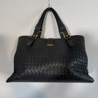 Bottega Veneta Roma Dark Grey Intrecciato Leather Medium Handbag Gold Hardware