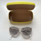 Emilio Pucci EP108 27X Cat Eye Sunglasses Clear Rose Gold Grey Gradient + Case