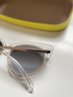 Emilio Pucci EP108 27X Cat Eye Sunglasses Clear Rose Gold Grey Gradient + Case