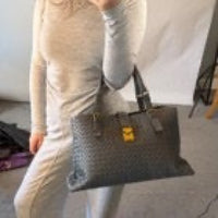 Bottega Veneta Roma Dark Grey Intrecciato Leather Medium Handbag Gold Hardware