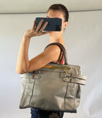 Chloe ‘Shelby’ Bag Grey Leather Tote Gold Hardware Medium Matte Y2K Handbag