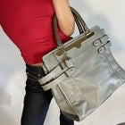 Chloe ‘Shelby’ Bag Grey Leather Tote Gold Hardware Medium Matte Y2K Handbag