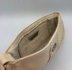 John Galliano Rare Vintage 2004 Cream Leather Clutch Wrist Strap Pochette