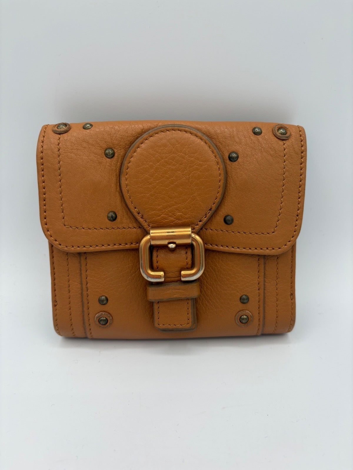 Chloe Paddington Purse Tan Leather Gold Tone Buckle
