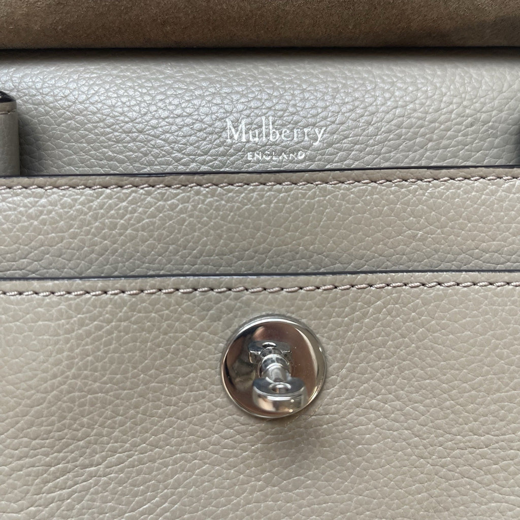 Mulberry ‘Antony’ Bag taupe small classic grain leather crossbody satchel 00s