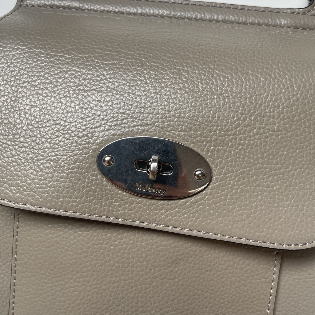 Mulberry ‘Antony’ Bag taupe small classic grain leather crossbody satchel 00s