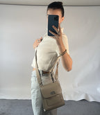 Mulberry ‘Antony’ Bag taupe small classic grain leather crossbody satchel 00s