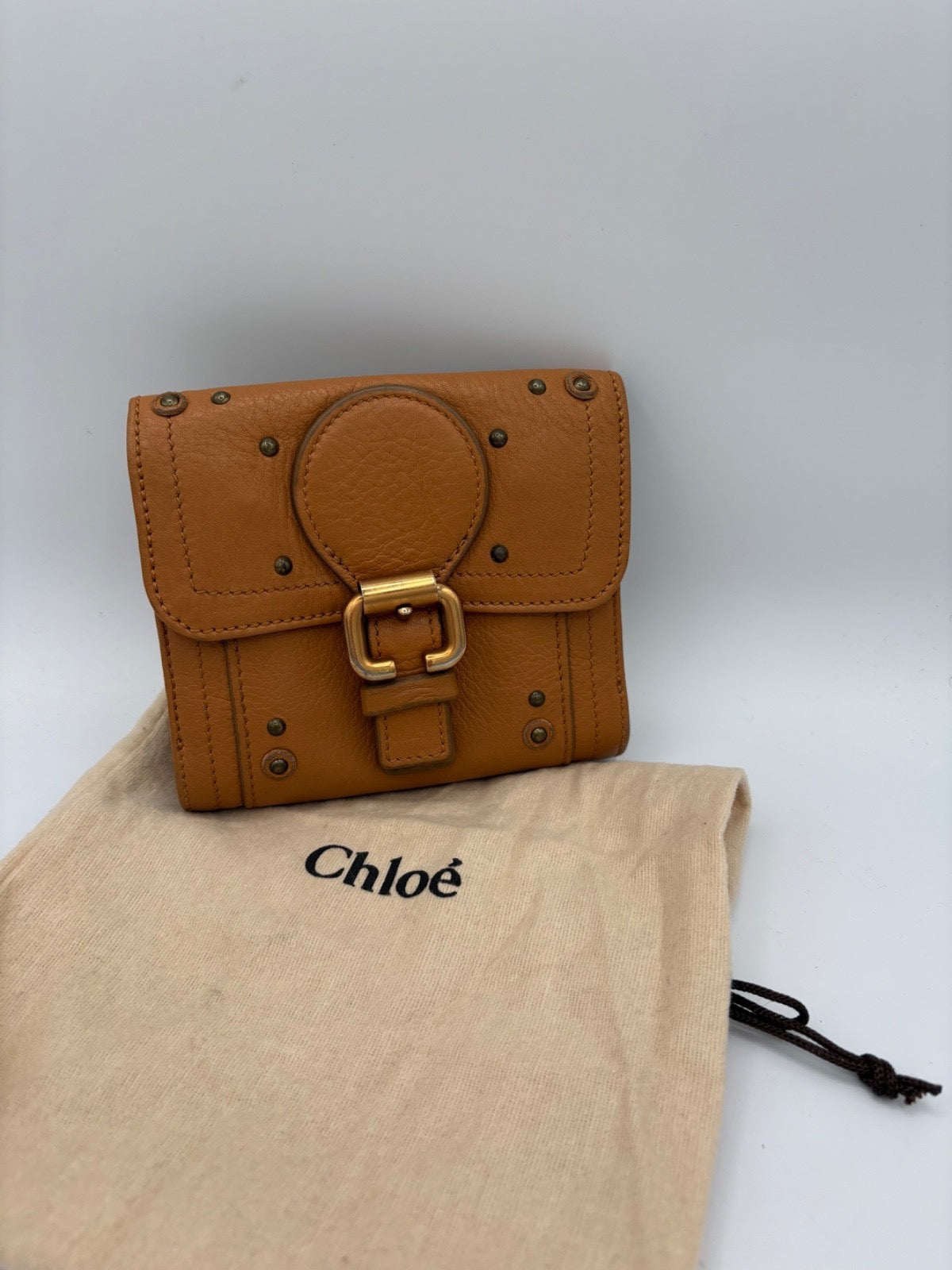 Chloe Paddington Purse Tan Leather Gold Tone Buckle