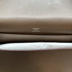 Hermes Geta Bag Étoupe Calfskin Leather ‘H’ Closure Canvas Shoulder Crossbody