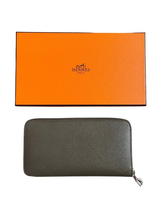 Hermès Wallet ‘Silk’In Classique’ Long Zip Grey Taupe Epsom Calfskin Embossed