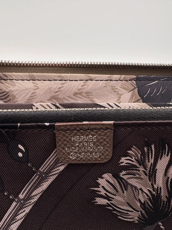 Hermès Wallet ‘Silk’In Classique’ Long Zip Grey Taupe Epsom Calfskin Embossed