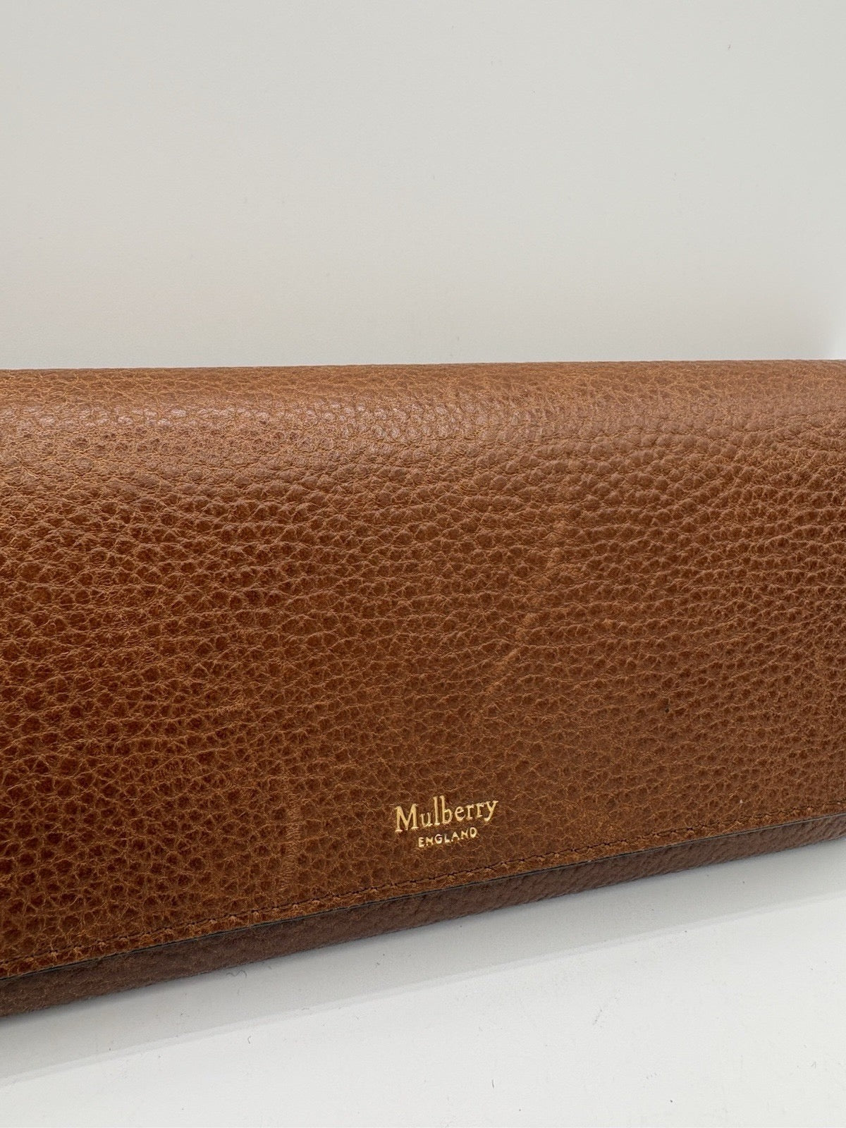 Mulberry ‘Continental Wallet’ Oak Classic Grain Small Foil Embossed Classic
