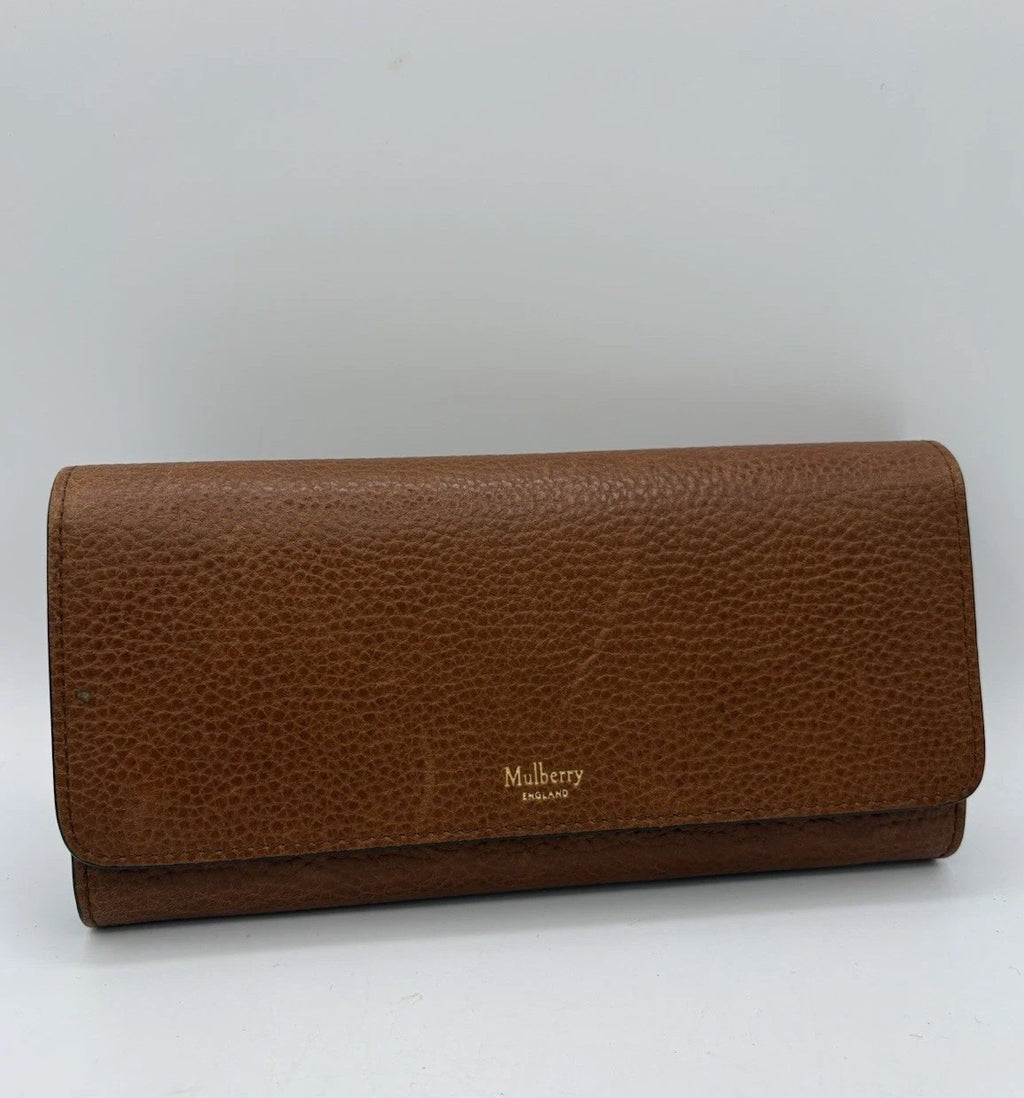 Mulberry ‘Continental Wallet’ Oak Classic Grain Small Foil Embossed Classic