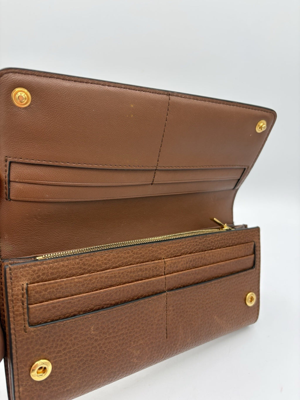 Mulberry ‘Continental Wallet’ Oak Classic Grain Small Foil Embossed Classic