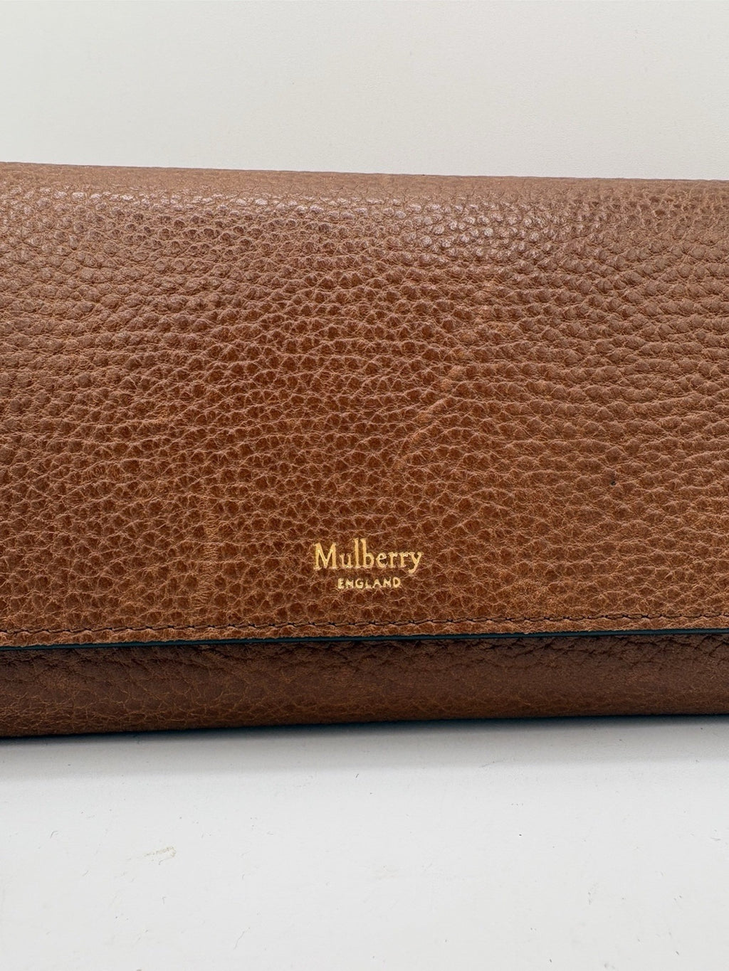 Mulberry ‘Continental Wallet’ Oak Classic Grain Small Foil Embossed Classic