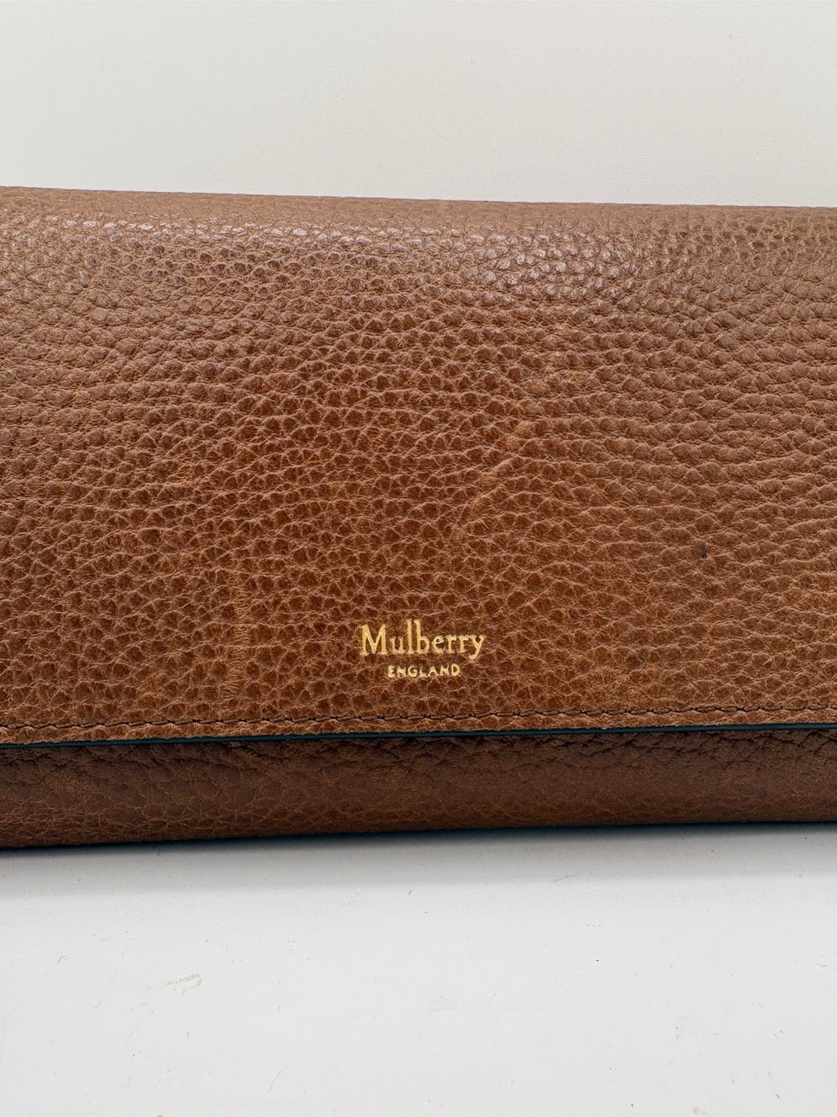 Mulberry ‘Continental Wallet’ Oak Classic Grain Small Foil Embossed Classic