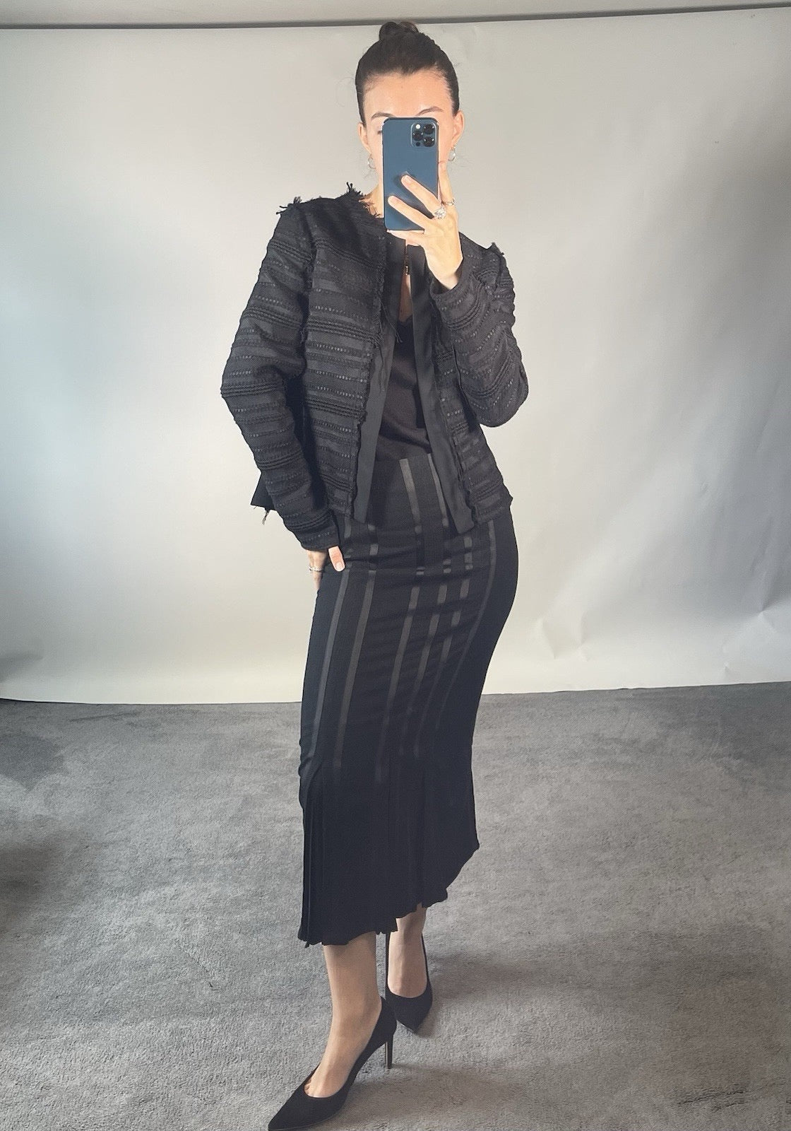 Anna Valentine Vintage Black Suit UK 8
