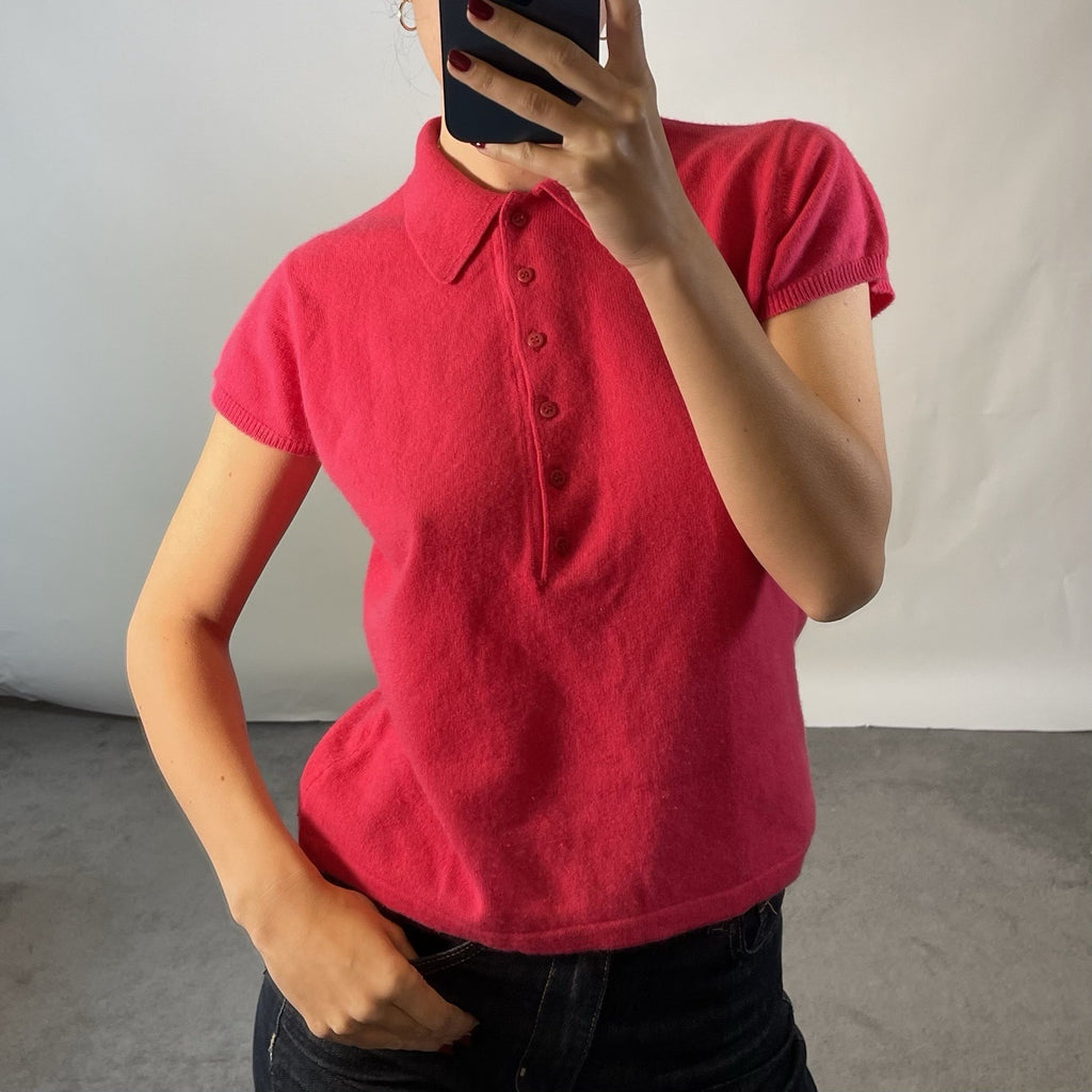 Johnstons Pink Cashmere Jumper UK S