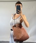 Lanvin ‘Happy Tote’ Bag Pink Beige Leather Quilted Shoulder Crossbody Chain
