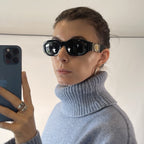 Versace Black Acetate Oval Sunglasses Gold Logo MOD 4361 GB1/87