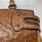 Max Mara Handbag Ostrich Leather Brown Margaux Medium Turn Lock Gold Hardware