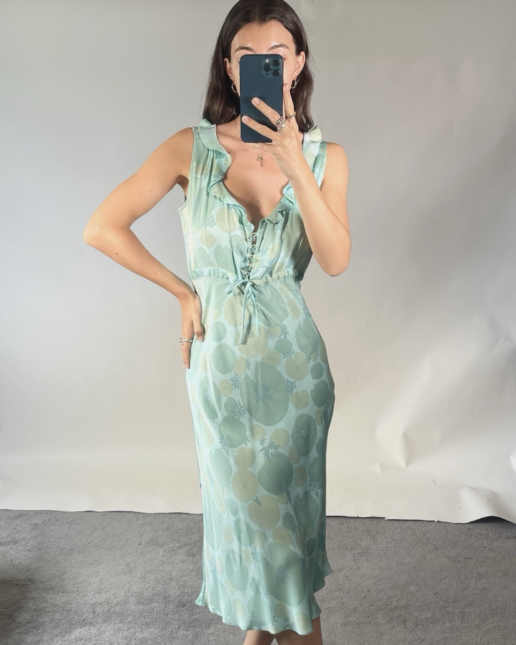 Allegra Hicks UK12/14 Silk Green Midi Dress
