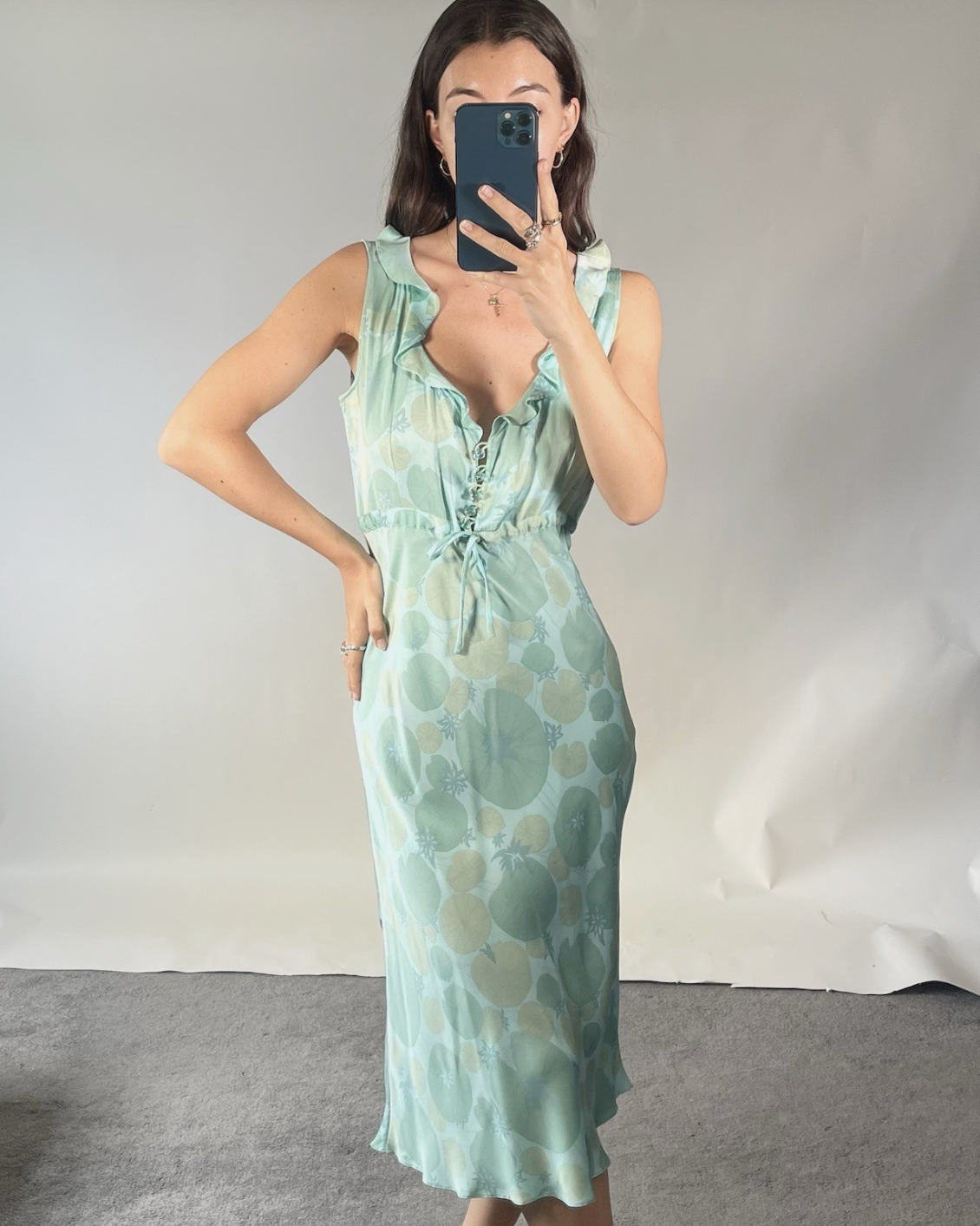 Allegra Hicks UK12/14 Silk Green Midi Dress