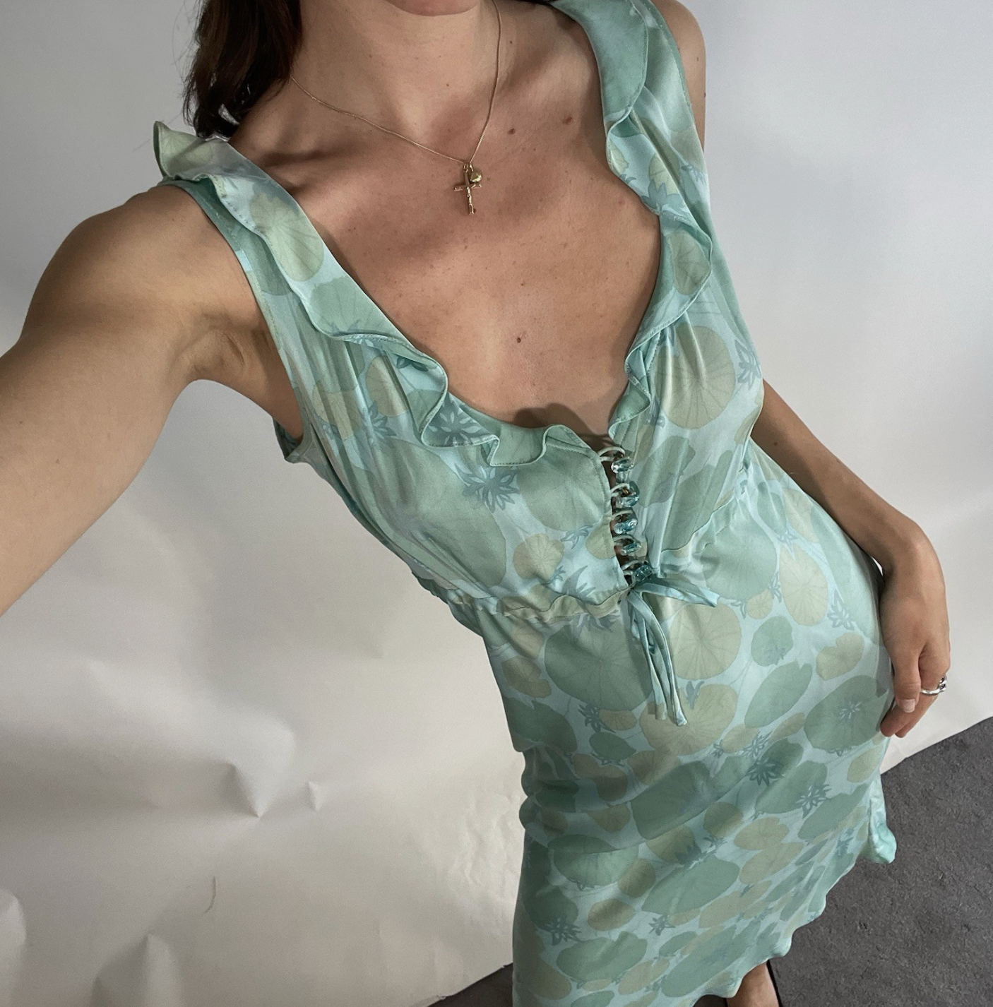 Allegra Hicks UK12/14 Silk Green Midi Dress
