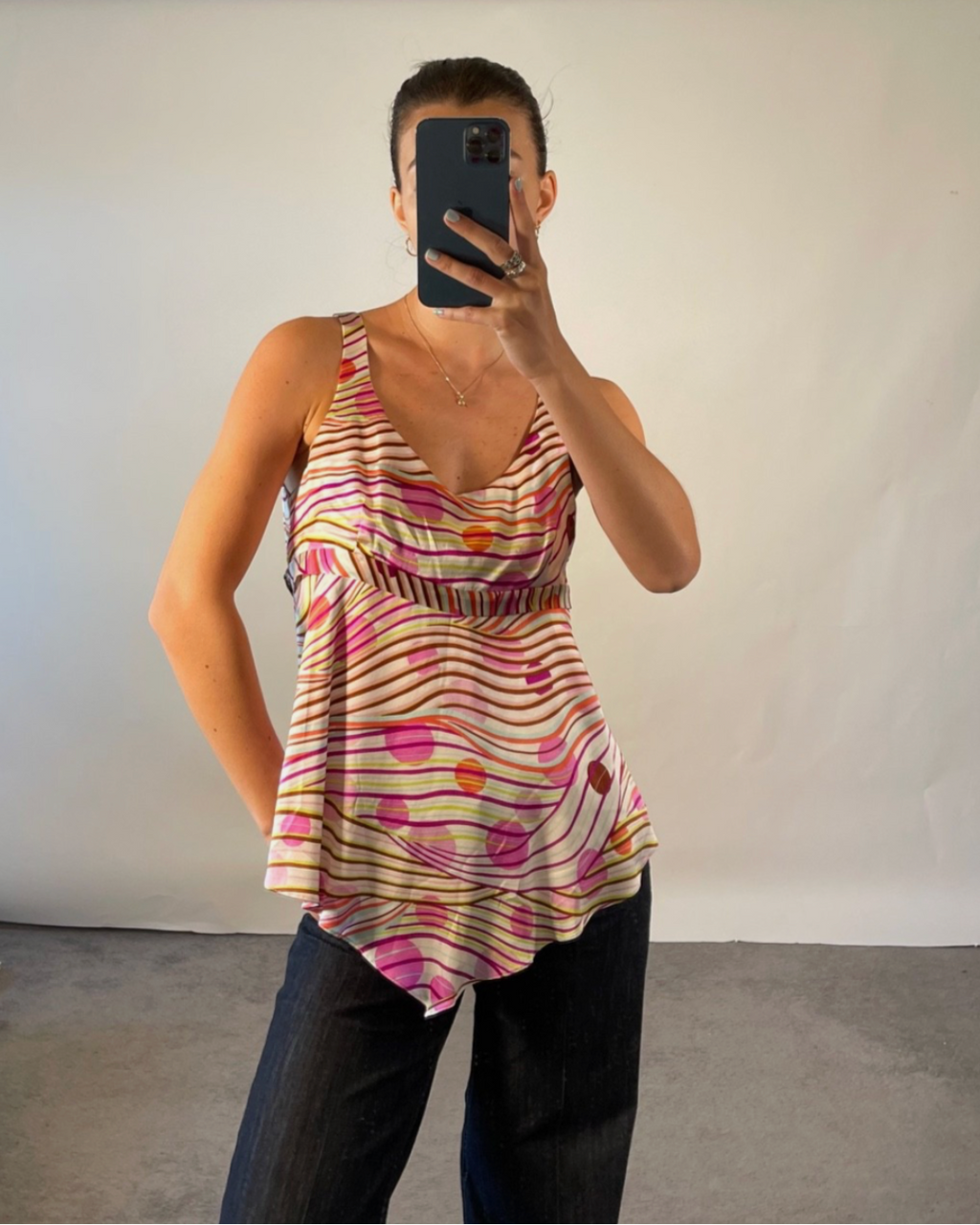 Louise Kennedy Vintage UK14 100% Silk Vest Top