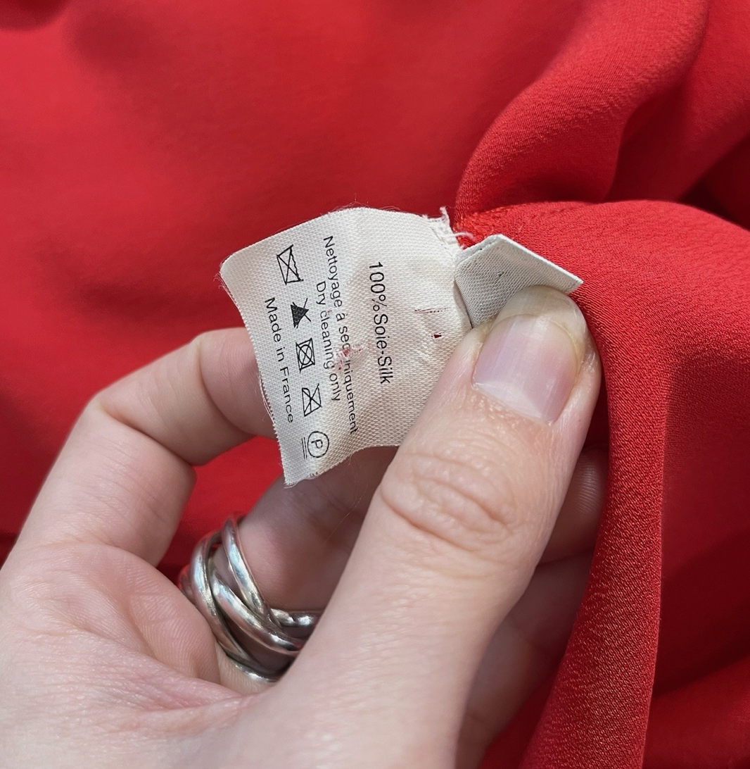 Lanvin 2008 Red Frilled Silk Dress UK 8