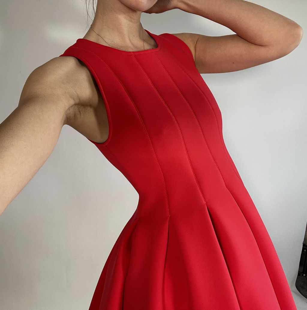 MSGM Red Scuba Mini Dress UK8