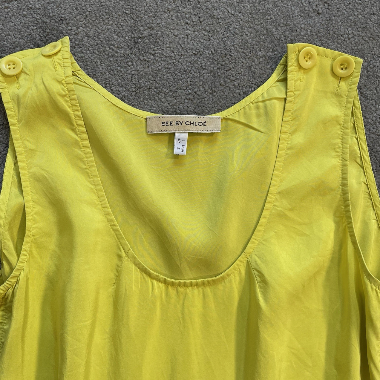 See By Chloe Silk Yellow Mini Dress UK10
