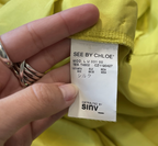 See By Chloe Silk Yellow Mini Dress UK10