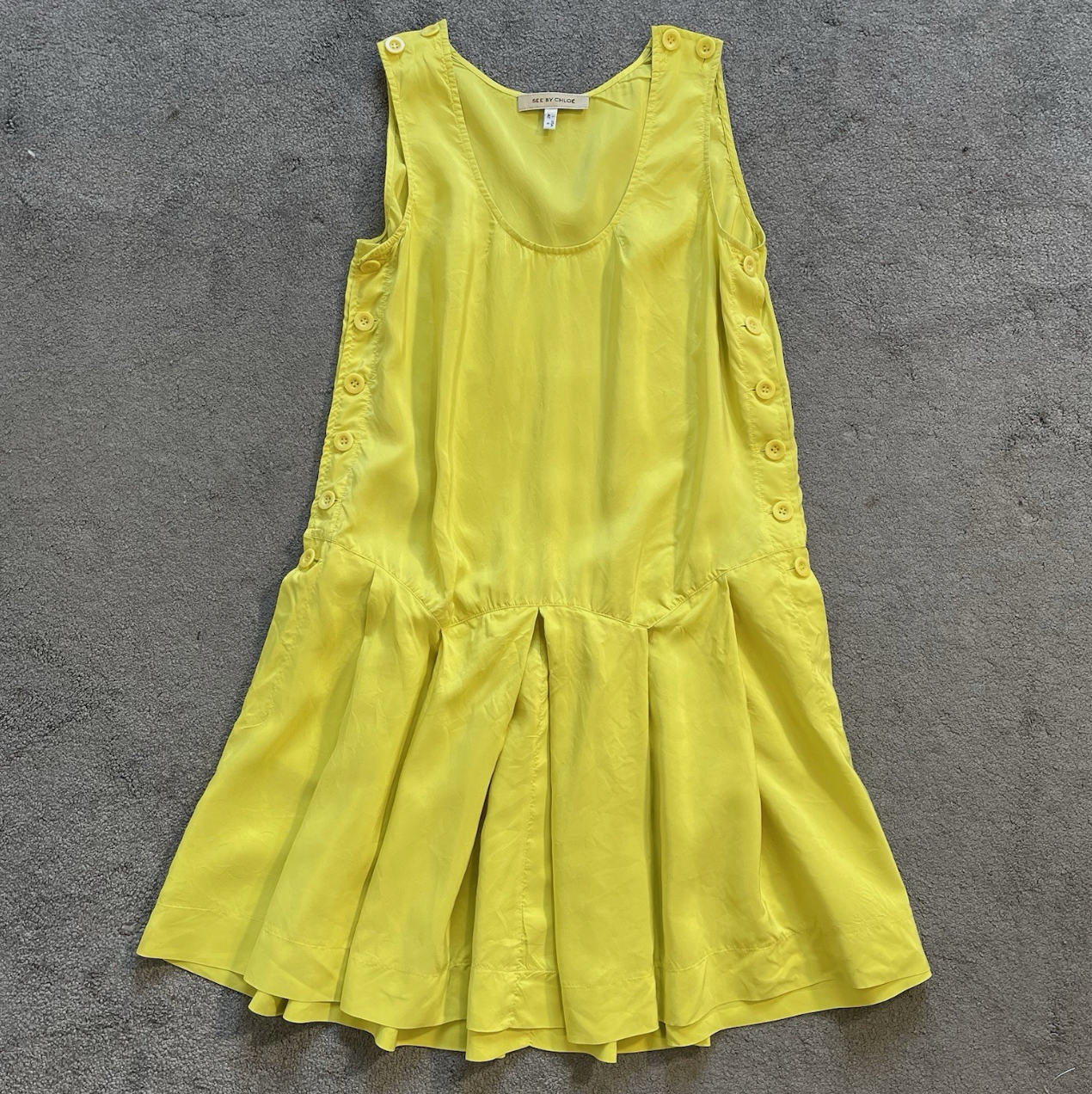 See By Chloe Silk Yellow Mini Dress UK10