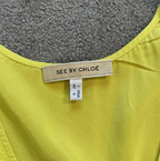 See By Chloe Silk Yellow Mini Dress UK10