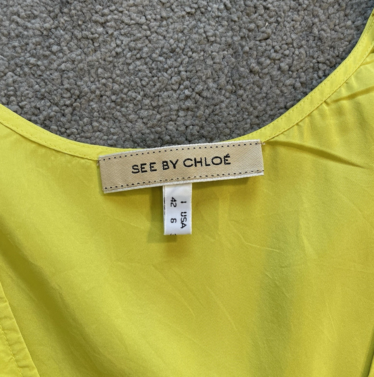 See By Chloe Silk Yellow Mini Dress UK10