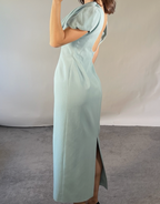 Emilia Wickstead Turquoise Crepe Dress UK8