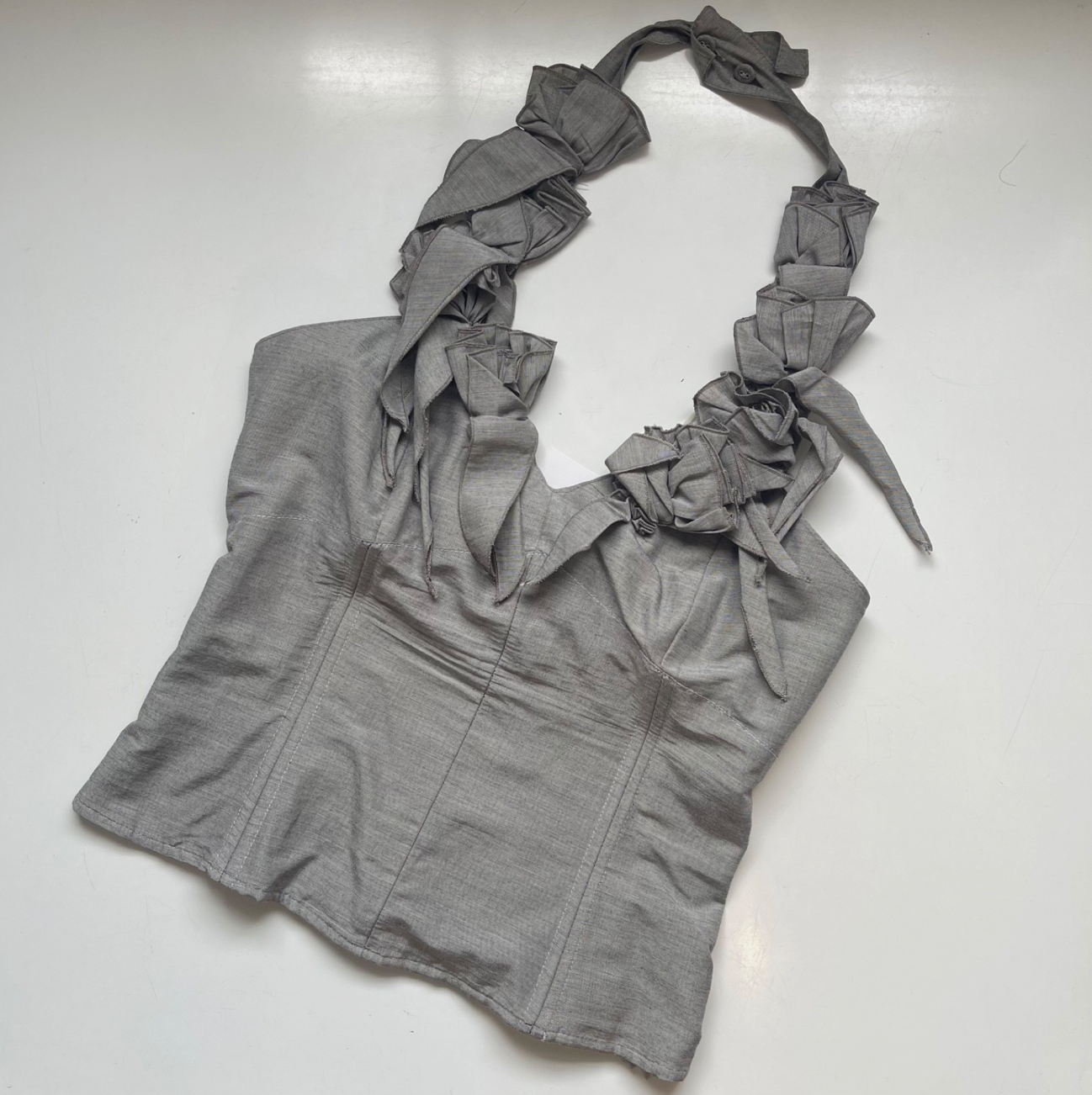 Didier Parakian Two Piece Halter Top & Skirt Frill Hem UK14