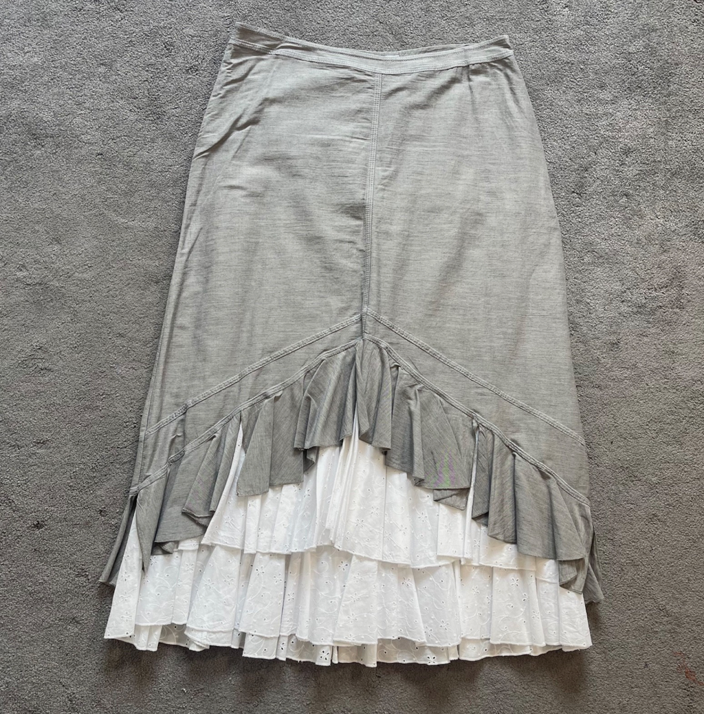 Didier Parakian Two Piece Halter Top & Skirt Frill Hem UK14