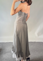 Didier Parakian Two Piece Halter Top & Skirt Frill Hem UK14