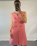 Tibi Vintage Pink A-Line Retro 60s Style Mini Dress UKL