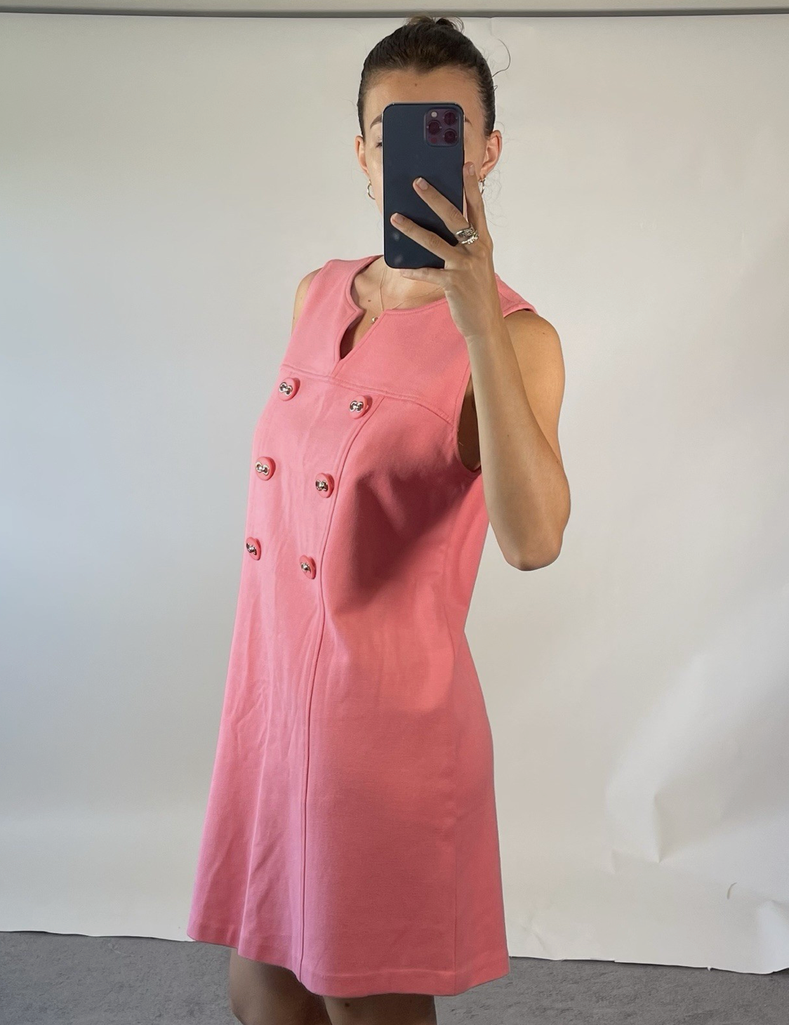 Tibi Vintage Pink A-Line Retro 60s Style Mini Dress UKL