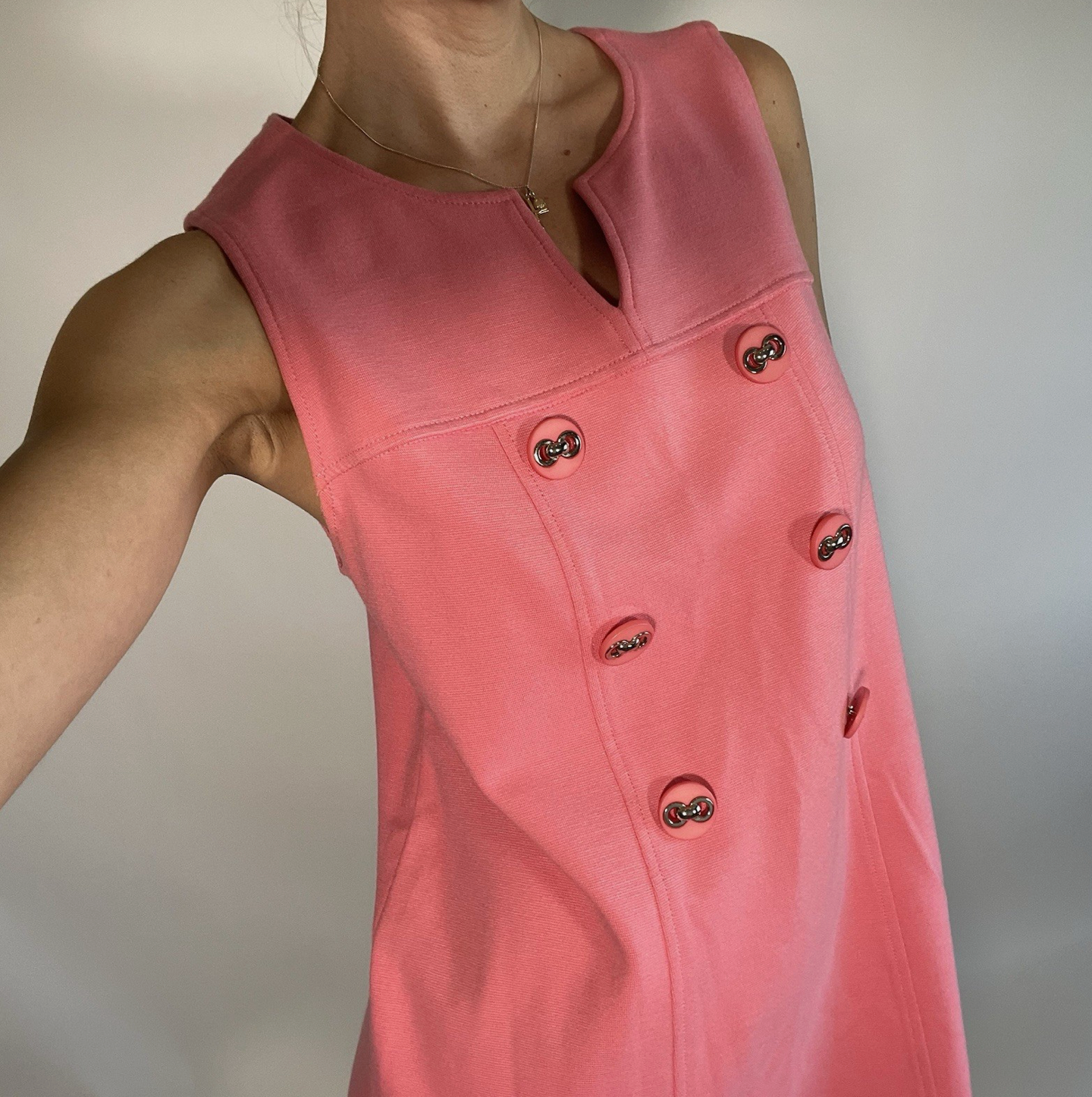 Tibi Vintage Pink A-Line Retro 60s Style Mini Dress UKL